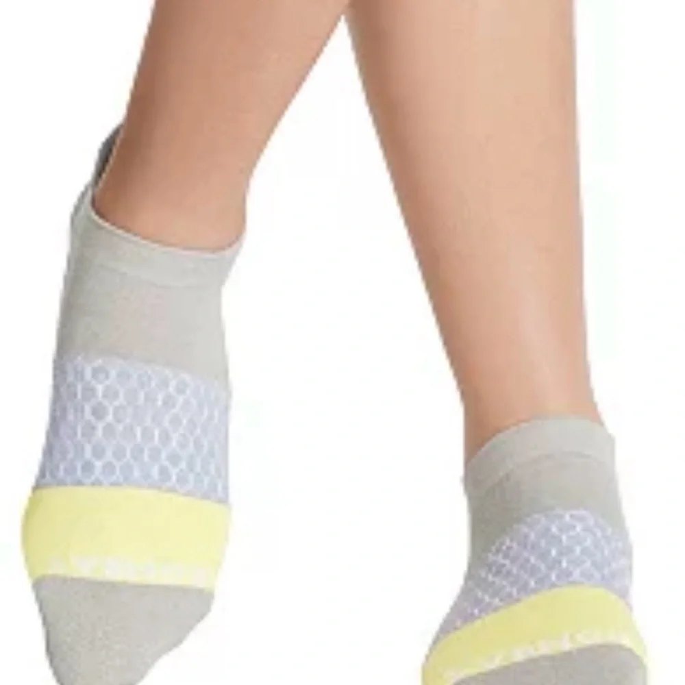 🆕 Bombas Gray and Yellow Ankle Socks Size Medium